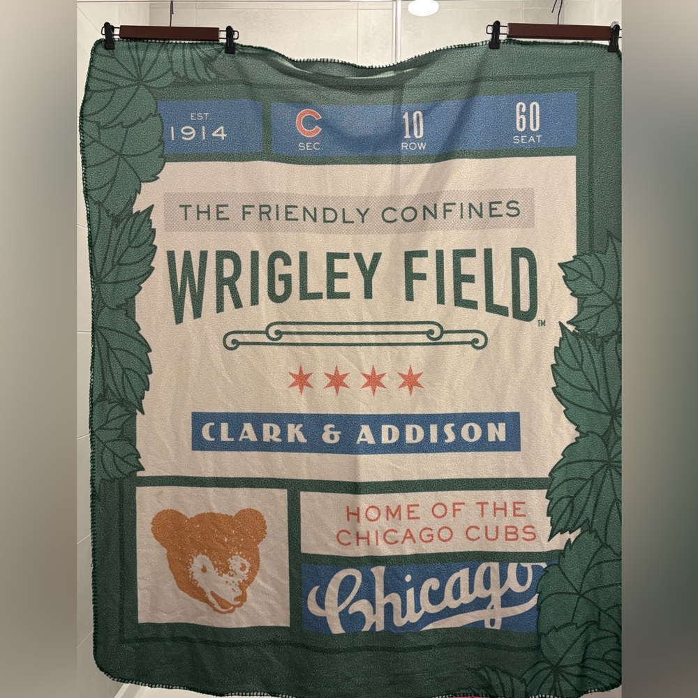 Chicago Cubs Wrigley Field Giveaway 🧢🏟️ Polar Fleece Throw Blanket NWT - Picture 2 of 7